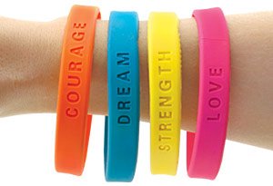 Medibadge - 24 Toys Neon Inspiration Signs Wristband Bracelets One Size - 5260