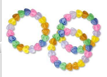 Medibadge Kids Love Stickers 48 Per Unit Rainbow Heart Bead Bracelets Toy Chest - 5400