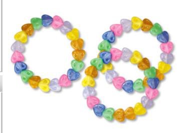 Kids Love Stickers - 48 per Unit Rainbow Heart Bead Bracelets Toy Chest - 5400