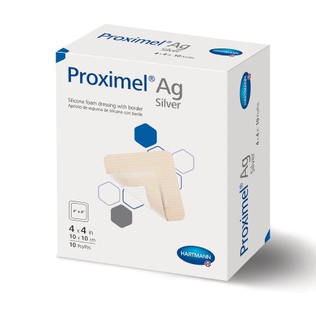 Proximel Ag - Silver Foam Dressing 4 X 4 Inch Square Sterile - 15200000