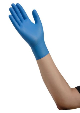 Cardinal Esteem Tru-Blu Stretchy Nitrile Exam Glove Medium NonSterile Nitrile Standard Cuff Length Micro-Textured Blue Chemo Tested - 8897NB