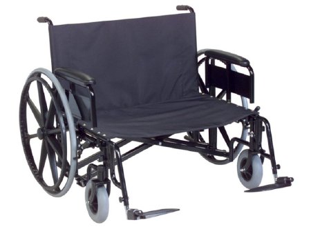 Regency XL 2000 Heavy Duty - Bariatric Reclining Wheelchair Dual Axle Desk Length Arm Swing-Away Elevating Legrest Black Upholstery 24 Inch Seat Width Adult 700 lbs. Weight Capacity - 67241830R