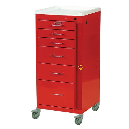 Harloff Mini Line Emergency Cart Steel 18 X 18 X 40 Inch 6 Drawers Hammertone Blue - 3156B