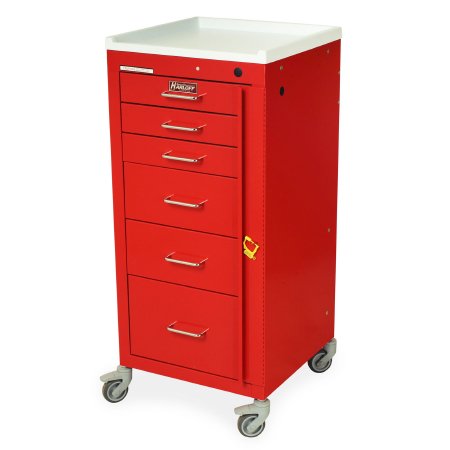 Mini Line - Emergency Cart Steel 18 X 18 X 40 Inch Hammertone Blue (3) 3 Inch, (2) 6 Inch, (1) 9 Inch Drawers, 15 X 16.75 Inch Internal Drawer - 3156B