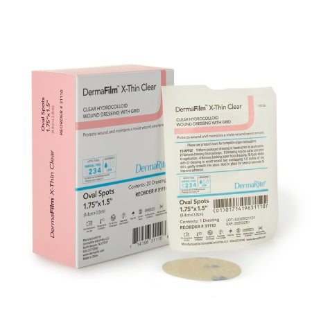 DermaFilm - Hydrocolloid Dressing 1-1/2 X 1-3/4 Inch Rectangle Sterile - 31110