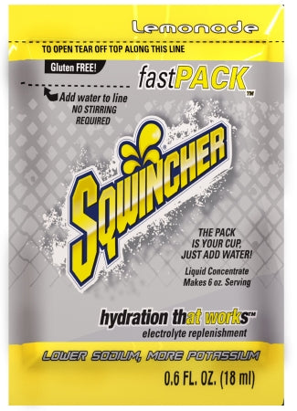 Kent Precision Foods Sqwincher Fast Pack Electrolyte Replenishment Drink Mix Lemonade Flavor 6 oz. - X451-MN600