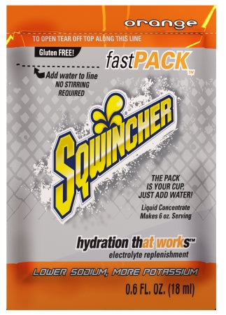 Kent Precision Foods Sqwincher Fast Pack Electrolyte Replenishment Drink Mix Orange Flavor 6 oz. - X452-MN600