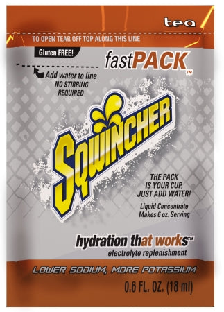 Kent Precision Foods Sqwincher Fast Pack Electrolyte Replenishment Drink Mix Tea Flavor 6 oz. - X454-MN600