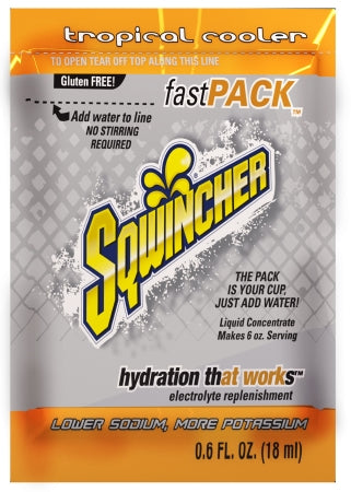 Kent Precision Foods Sqwincher Fast Pack Electrolyte Replenishment Drink Mix Tropical Cooler Flavor 6 oz. - X456-MN600