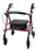 Mckesson Brand 4 Wheel Rollator Mckesson Red Adjustable Height Aluminum Frame - 146-RTL10261RD