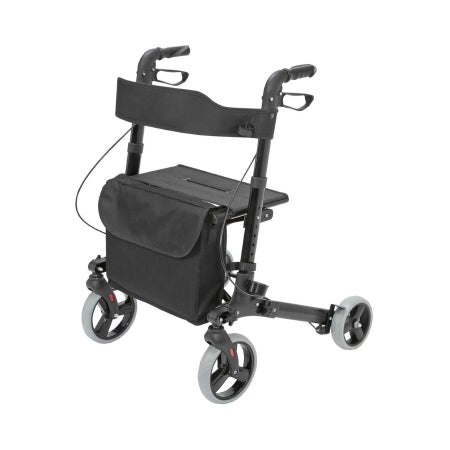 HealthSmart Gateway - 4 Wheel Rollator Black Adjustable Height / Lightweight / Folding Aluminum Frame - 501-5012-0200