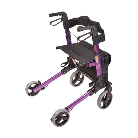 Mabis Healthcare HealthSmart Gateway 4 Wheel Rollator Purple Lightweight / Folding Aluminum Frame - 501-5012-1110