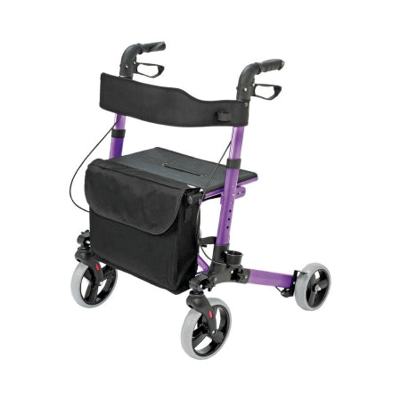 HealthSmart Gateway - 4 Wheel Rollator Purple Adjustable Height / Lightweight / Folding Aluminum Frame - 501-5012-1110