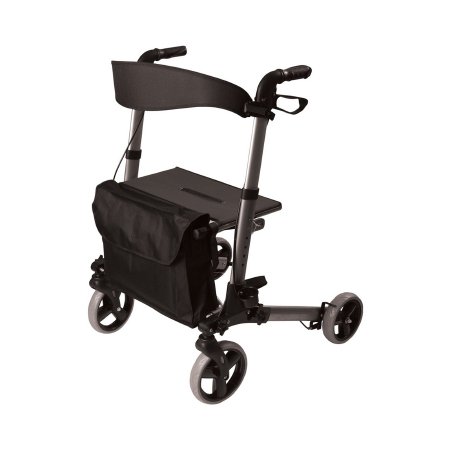 HealthSmart Gateway - 4 Wheel Rollator Titanium Gray Adjustable Height / Lightweight / Folding Aluminum Frame - 501-5012-4100
