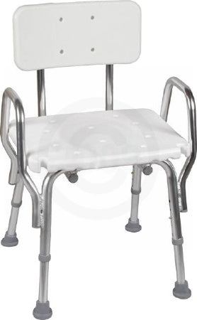 Mabis Healthcare Mabis Shower Chair Fixed Arm Aluminum Frame With Backrest 16 to 20 Inch Height - 522-1733-1900