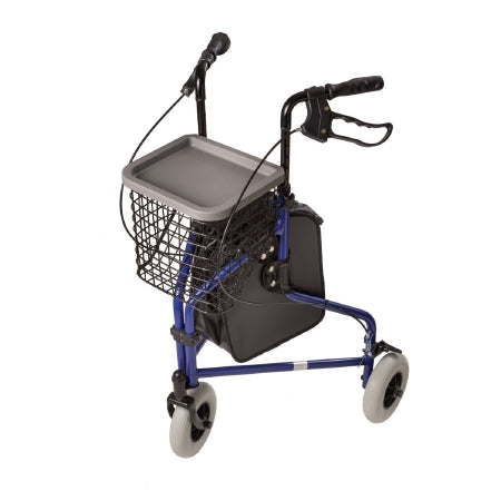 Mabis Healthcare DMI 3 Wheel Rollator Royal Blue Folding Aluminum Frame - 802-2014-2100