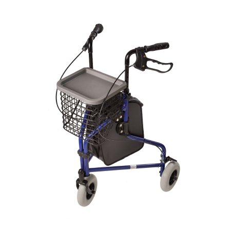 DMI - 3 Wheel Rollator Royal Blue Adjustable Height / Folding Aluminum Frame - 802-2014-2100