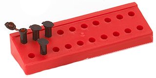 Globe Scientific - Microcentrifuge Microcentrifuge Tube Rack 20 Place 1.5 to 2.0 mL Tube Size Red 1-2/5 X 2-3/4 X 8-1/4 Inch - 456320R