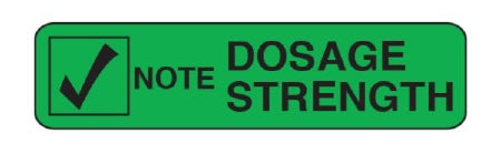 Shamrock Scientific Pre-Printed Label Auxiliary Label Note Dosage Strength Green 3/8 X 1-1/2 Inch - A-104