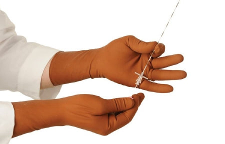Alimed XGuard Radiation Reducing Glove Size 7.5 Sterile Pair Lead / Latex Extended Cuff Length Textured Fingertips Brown Not Chemo Approved - 925920/NA/NA/SIZE 7.5