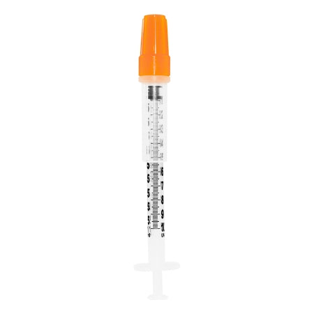 Sol-Millennium Medical Insulin Syringe with Needle 1 mL 31 Gauge 5/16 Inch Attached Needle Safety Hinged Needle - 200091SG