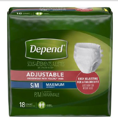 Kimberly Clark DependAdjustable Adult Absorbent Underwear Tab Closure Small / Medium Disposable Heavy Absorbency - 49174