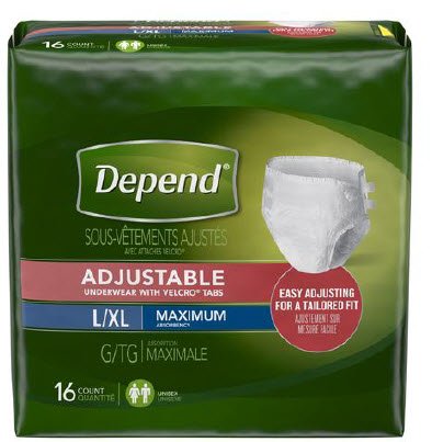 Kimberly Clark DependAdjustable Adult Absorbent Underwear Tab Closure Large / X-Large Disposable Heavy Absorbency - 49175