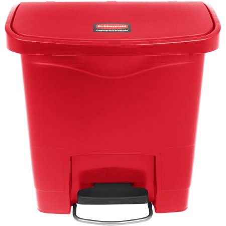 Rubbermaid Streamline - Trash Can 4 gal. Rectangular Red Plastic Step On - 1883563