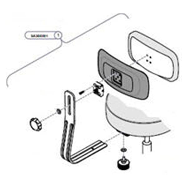 Midmark Corporation Kit Backrest For 270-276 Ritter Stool Shadow Gray Ea - 9A366001-232