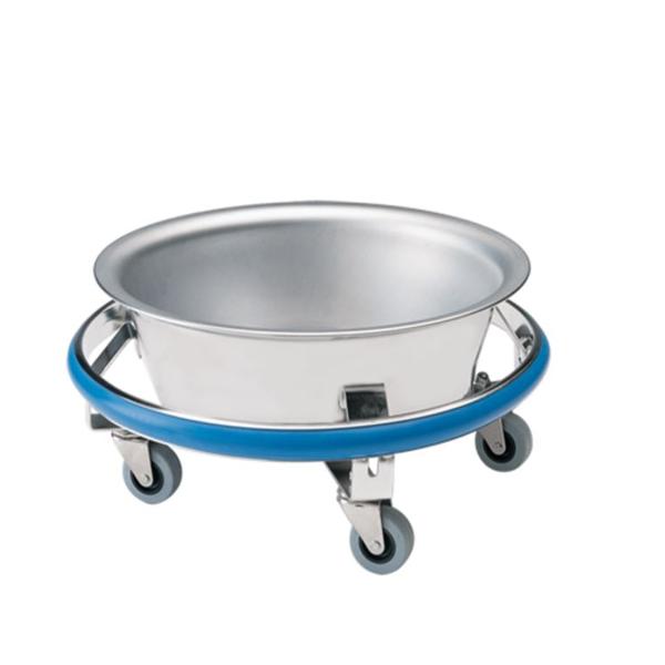 Pedigo Products. Basin Sponge Receptacle 8.5Qt Ss Rnd 16-1/2X7-1/2 Slvr W/ Bmpr Ea - P-1025-SS