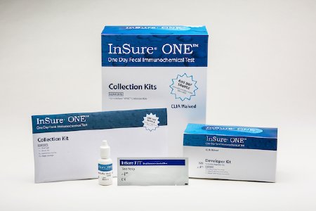 Enterix InSure ONE Rapid Test Kit Colorectal Cancer Screening Fecal Occult Blood Test (iFOB or FIT) Stool Sample CLIA Waived 25 Collection Kits - 90025.01