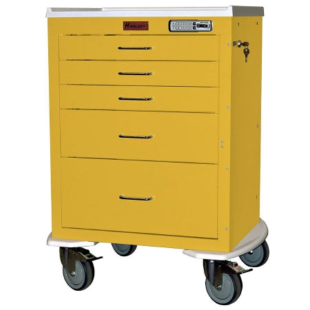 M-Series - Anesthesia Cart Steel Yellow 5 Drawers - 4245E