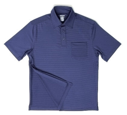 AuthoredPerfected Polo - Polo Shirt X-Large Navy / Ensign Blue Stripe 1 Pocket Short Sleeve Male - MTPSL0593