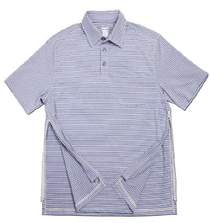 AuthoredPerfected Polo - Polo Shirt 2X-Large Navy / Khaki Stripe 1 Pocket Short Sleeve Male - MTPST0691