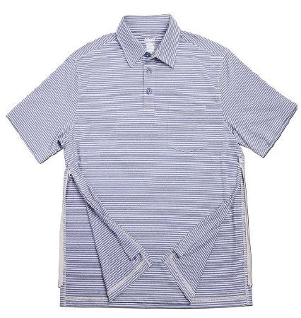 AuthoredPerfected Polo - Polo Shirt 3X-Large Navy / Khaki Stripe 1 Pocket Short Sleeve Male - MTPST0791