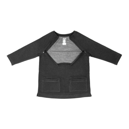 AuthoredThe Irreplaceable Top - Knit Top Large Dark Heathered Gray 2 Pockets 3/4 Raglan Sleeve Female - WTBDZ0419
