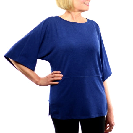 Authored - Kimono Top Small Bright Navy Heathered Female - WTKSZ0224