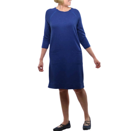 Narrative Apparel - Dress 3/4 Raglan Sleeve Bright Navy Medium - WDBDZ0324