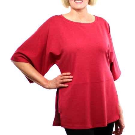Authored - Kimono Top X-Large Tomato Heathered Female - WTKSZ0523