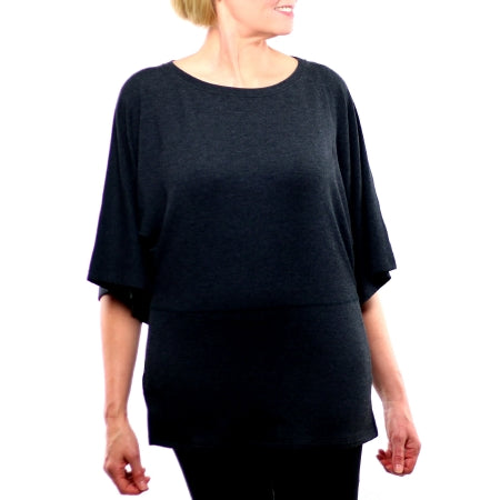Authored - Kimono Top 2X-Large Dark Gray Heathered Female - WTKSZ0619
