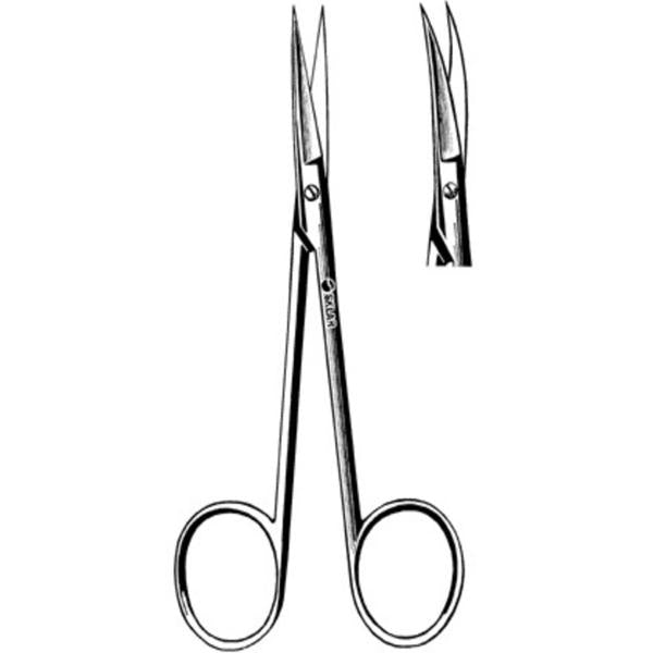 Sklar Instruments Scissors Iris Sklarlite 4-1/2" Sharp/Sharp Smooth Curved Stainless Steel Ea - 23-1151