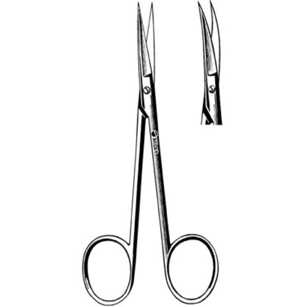 Sklar Instruments Scissors Iris Sklarlite 3-1/2" Sharp/Sharp Smooth Curved Stainless Steel Ea - 23-1150