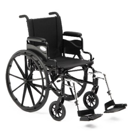 9000 XT High Strength - Lightweight Wheelchair Dual Axle Desk Length Arm Black Upholstery 20 Inch Seat Width Adult 250 lbs. Weight Capacity - 9XT_PTO_33131