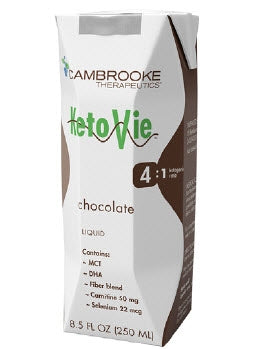 Cambrooke Therapeutics KetoVie 4:1 Ketogenic Oral Supplement Chocolate Flavor 8.5 oz. Carton Ready to Use - 50103