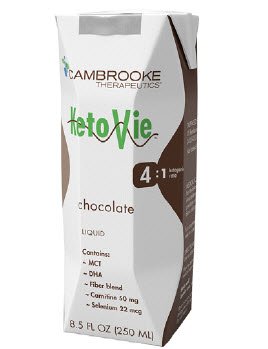 KetoVie 4:1 - Ketogenic Oral Supplement / Tube Feeding Formula Chocolate Flavor 8.5 oz. Carton Ready to Use - 50103