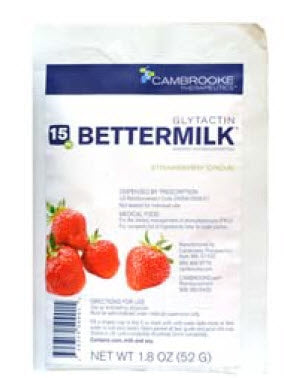 Cambrooke Therapeutics Glytactin BetterMilk 15 PKU Oral Supplement Strawberry CrÃ¨me Flavor 1.8 oz. Individual Packet Powder - 35009
