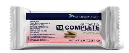 Cambrooke Therapeutics Glytactin COMPLETE 15 PKU Oral Supplement Fruit Frenzy Flavor 2.9 oz. Individual Packet Ready to Use - 34002