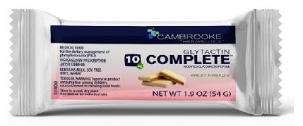 Cambrooke Therapeutics Glytactin COMPLETE 10 PKU Oral Supplement Fruit Frenzy Flavor 1.9 oz. Individual Packet Ready to Use - 34006