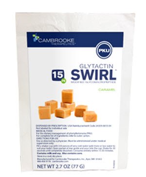 Glytactin SWIRL - PKU Oral Supplement Caramel Flavor 2.7 oz. Individual Packet Powder - 36003