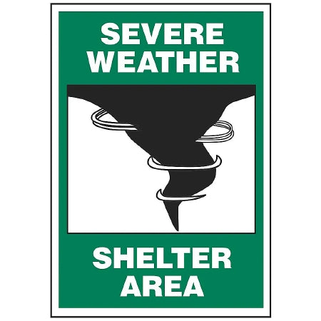Uline - Wall Sign Directory Sign Severe Weather Shelter Area - S-21755P